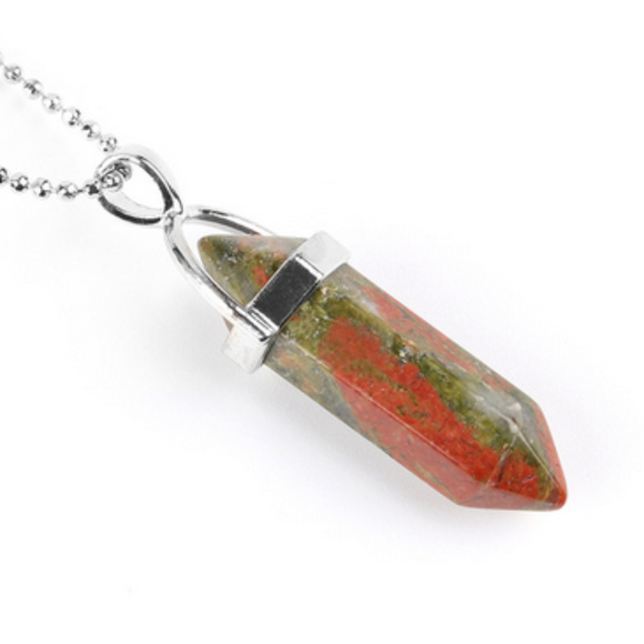 UNAKITE Crystal Rope Talisman Necklace - Picture 2 of 3